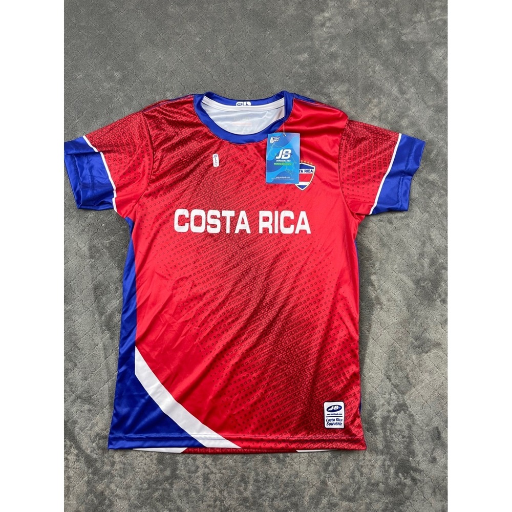 JB Costa Rica Soccer Jersey T Shirt Red Blue White Women's Size L
